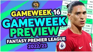 FPL GAMEWEEK 16 PREVIEW | BEST ONE WEEK PUNTS! | Fantasy Premier League Tips 2022/23