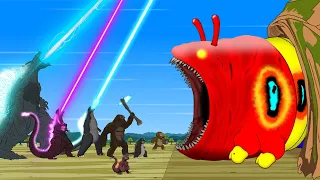 Rescue GODZILLA & KONG From Giant Monster Leech-Worm: All Power Of Death Worm Skills - FUNNY CARTOON