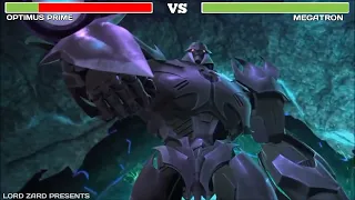 Optimus Prime vs Megatron Fight WITH HEALTHBAR