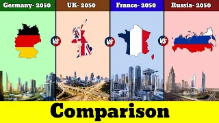 Germany 2050 vs United Kingdom 2050 vs France 2050 vs Russia 2050 | Comparison | Data Duck 2.o