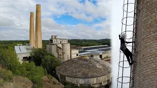 Exploring then Caught Climbing Chimney and Escaping in Abandoned Factory