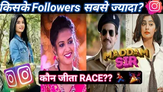 Kiske Hai Highest Instagram Followers In Maddam Sir Cast | Gulki Joshi | Bhavika sharma | Rahil azam