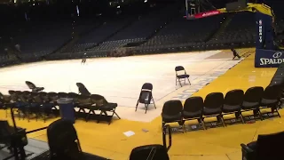 (Unedited) Behind-The-Scenes Media Tour of Oracle Arena, Press Row, Warriors (1-0) vs Spurs, WCF G1