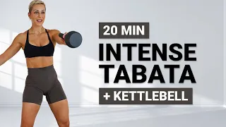 20 MIN KB TABATA | Intense Cardio | HIIT | With Repeat | +Weights | +Kettlebell | Full Body Workout
