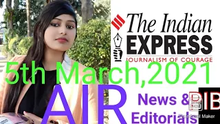 5 March 2021 The Indian Express Newspaper Analysis