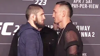 Khabib Nurmagomedov Meets Max Holloway Backstage