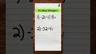 Dividing Integers | How to Divide Integers | Math with Mr. J #Shorts