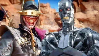 Mortal Kombat 11 Batman Who Laughs Skin Vs Terminator & Endoskeleton Terminator Gameplay MK11