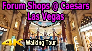 CAESARS PALACE FORUM SHOPS LAS VEGAS WALKING TOUR in 4k