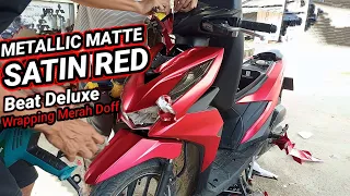 New Honda beat Deluxe in red scotlet Matt chrome metallic to make it look different full Wrapping