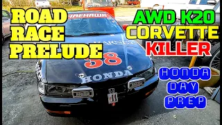 🔥ROAD RACE PRELUDE.⭐STOCK BLOCK AWD K20 TURBO EATS CORVETTES.🔰HDAY PREP