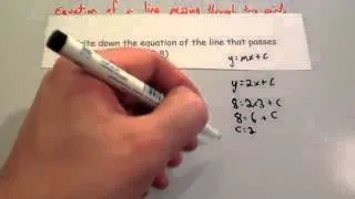 Finding the equation of a line passing through two coordinates - Corbettmaths