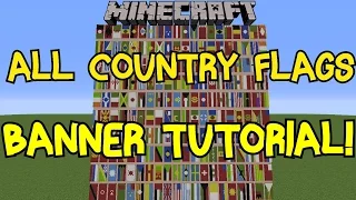 Minecraft 1.8 | All Country Flags On Banner Tutorial! | 200 Flags!