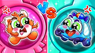 Yes! Pink Vs Blue Twin Song 💙🩷Got A New Sibling🚓🚌🚗🚑+More Nursery Rhymes by AnimalCars