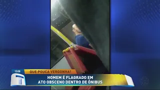 Homem é flagrado em ato obsceno dentro de ônibus - Tribuna da Massa (03/05/19)