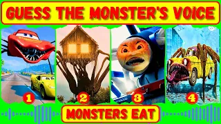 NEW Guess the Monster's Voice! Mcqueen Eater, House Head, Thomas The Train, Car Eater