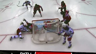 Akira Schmid NJ Devils AMAZING Goal Line Save Game 5 vs. NY Rangers Jumbotron In Arena View