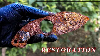 restoration abandoned very rusty Survival knife