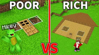 JJ vs Mikey - Poor vs Rich: UNDERGROUND FLAT HOUSE Build Battle in Minecraft - Maizen
