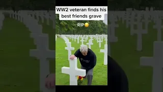 WW2 Vet finds his best friends grave.    R.I.P