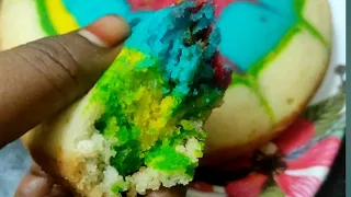 rainbow cake, no oven cake, quick and healthy