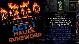 Malice Runeword on melee weapon (level 15+) | Diablo II: Resurrected