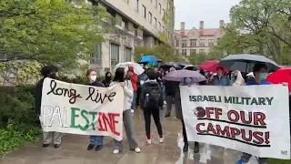 Pro-Palestinian protesters gathered and marched on University of Chicago's campus