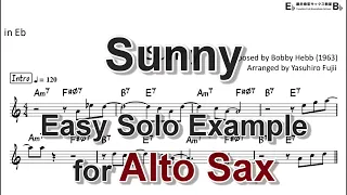 Sunny - Easy Solo Example for Alto Sax