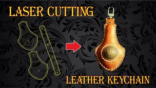 Laser cutting leather keychain