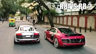 2 Audi R8 V10s LOUD Accelerations in City - Bangalore (INDIA)