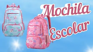 Confira Mochila Grande Nylon Impermeável Escolar  Femenina