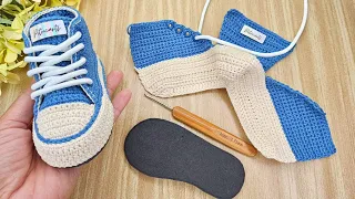Sapatinho de crochê fácil de fazer - kit Pedro - 12 cm