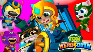 Talking Tom Hero Dash - Discover all the heroes - ALL BOSSES  SUPERWORLD - Gameplay (Android, iOS)