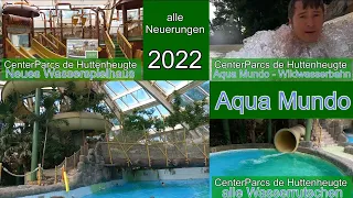 2022 Aqua Mundo CenterParcs de Huttenheugte - all innovations, water slides and wild water ride