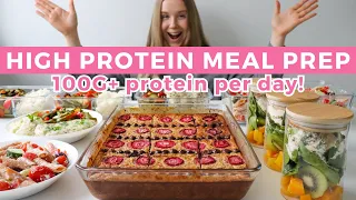 Healthy & High protein Meal Prep & Grocery Haul | 100G+ protein per day!