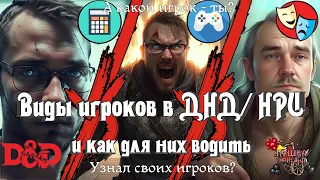 Виды игроков в ДНД и НРИ и как для них водить. Советы мастеру и игрокам DnD #нри #днд #dnd