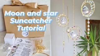 DIY suncatcher for beginners - how to make a crystal suncatcher moons and stars