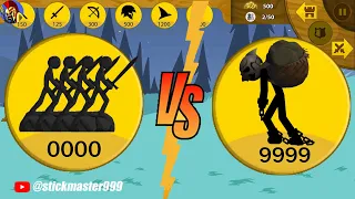 MAXIMUM 9999 SWORDWRATH STATUE NO POINT LEVEL VS GIANT BOSS 9999HP | STICK WAR LEGACY | STICK MASTER