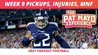 2021 Week 9 Waiver Wire Pickups | NFL Week 9 Injuries | Derrick Henry Hurt | MNF DraftKings Picks