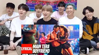 BTS reaction to bollywood song|Main Tera Boyfriend Song song|BTS reaction to Indian songs|