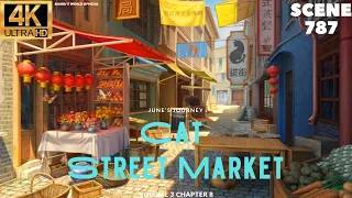 June's Journey Scene 787 Vol 3 Ch 8 Cat Street Market *Full Mastered Scene* 4K