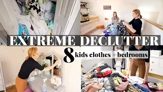 EXTREME CLOTHING + BEDROOM DECLUTTER for ALL 8 of My Kids! | Before + After