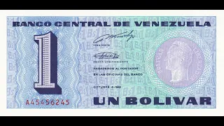 Cromóforos: Billete de 1 Bolívar, Tinoquito (1989, Sin Circular) bajo luz ultravioleta