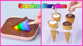 🥴 Grandma Storytime 🌈 Oddly Satisfying ICE CREAM Cake Decorating Ideas