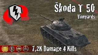 Škoda T 50  |  7,2K Damage 4 Kills  |  WoT Blitz Replays