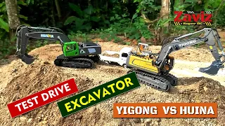 Zaviz Super RC - Duel Loading Pasir Excavator Huina 1558 VS Excavator Yigong