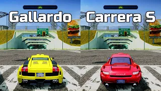 NFS Most Wanted: Lamborghini Gallardo vs Porsche 911 Carrera S - Drag Race