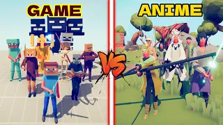 MINECRAFT TEAM ( GAME ) VS SHINOBI ( NARUTO ANIME ) TEAM | Totally Accurate Battle Simulator