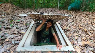 Build The Most Beautiful Secret Underground Temple House By Girl​ Living In The Forest