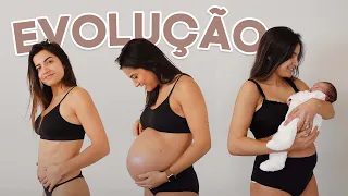 Evolução da barriga na gravidez | 9 meses em 3 minutos 🤰🏽